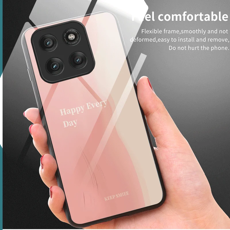 Hard Tempered Glass Case For Motorola Edge 60 Fusion 60 Pro 60 Neo Protective Cover Gradient Color Pattern Back Shell Fundas