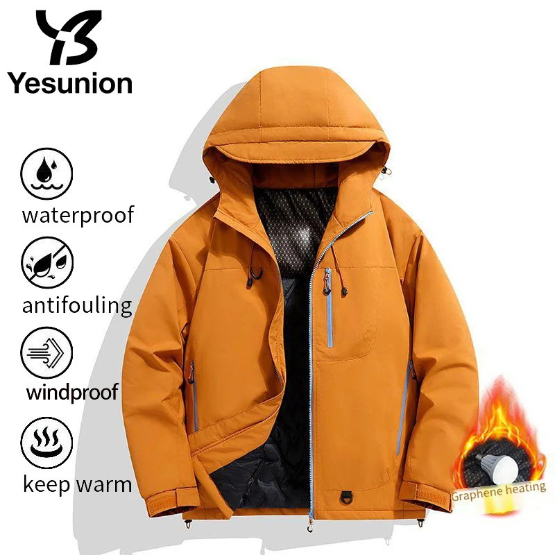 YESUNION Autumn Winter Outdoor Mountain Series Couple Jacket Windbreaker Climbing Suit Windproof Waterproof Warm Cotton Coat