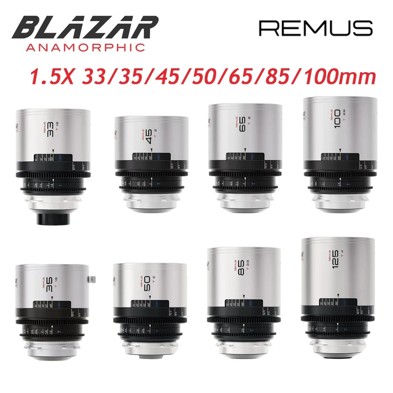 

GREAT JOY BLAZAR REMUS 1.5X 33/35/45/50/65/85/100mm Anamorphic Lens Supports 3:2 full frame For PL/EF Gold/Blue/Silver Flare