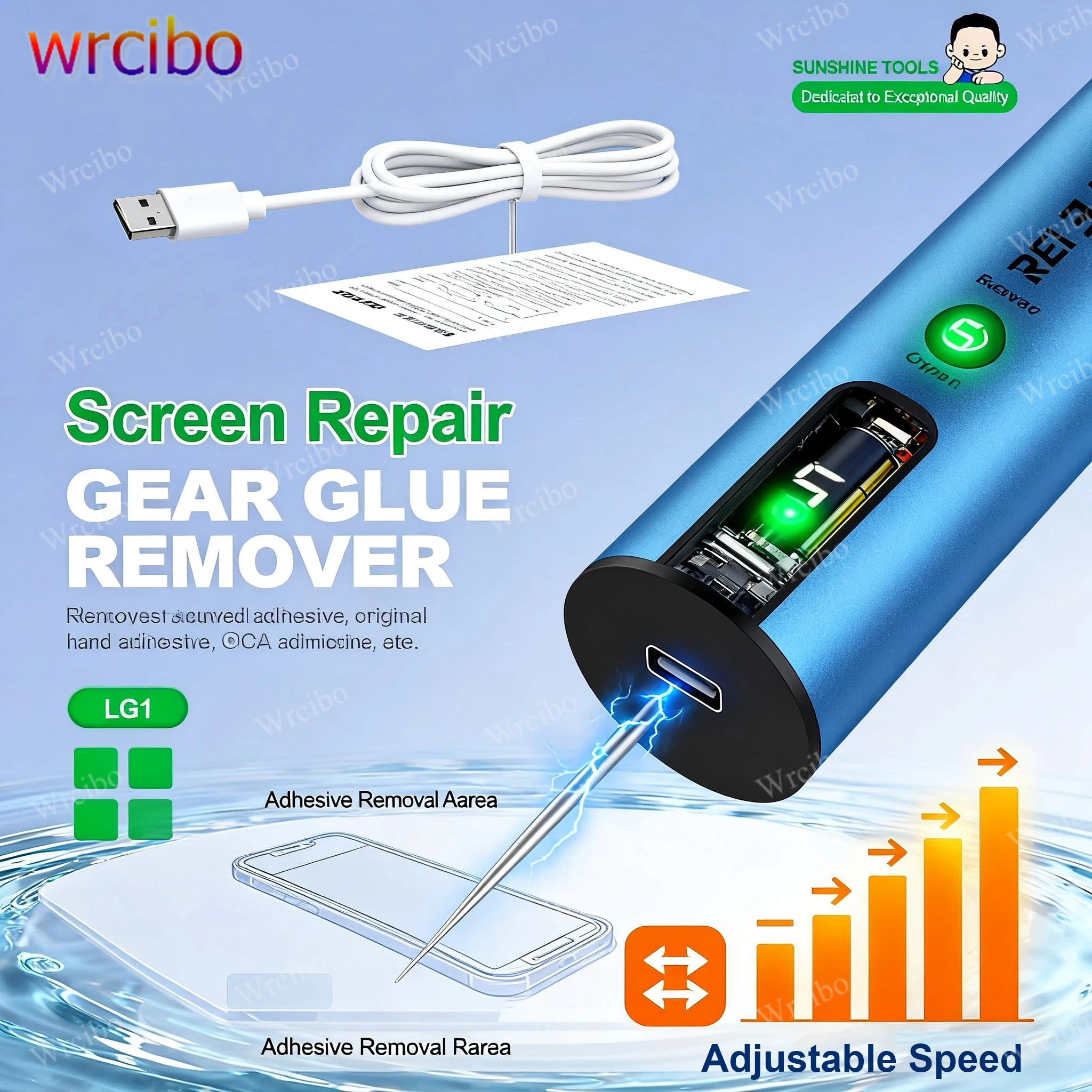 

RELIFE LG2 Adhesive Remover Tool,High-Precision Gear Transmission 5-Speed Adjustable for Phone Screen Repair,Anti-Jamming Design