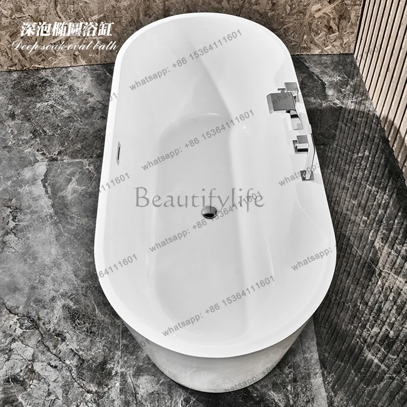 Bubble Tub B & B Hotel Independent Integrated Cylinder Adult Household Acrylic Seamless Bathtub