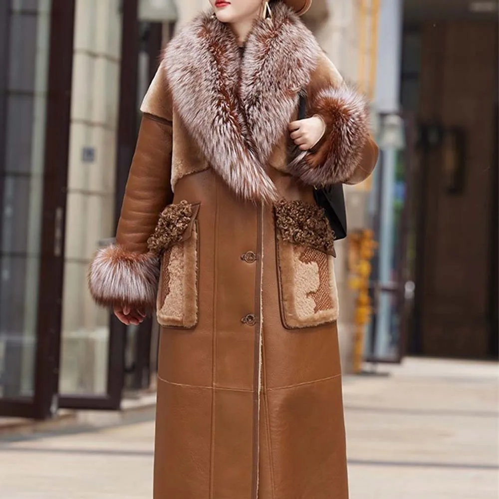 スリムロング本革ジャケット女性ファッションソリッドボタンコート女性エレガントなネクタイベルトウエストポケットジャケット女性レディース