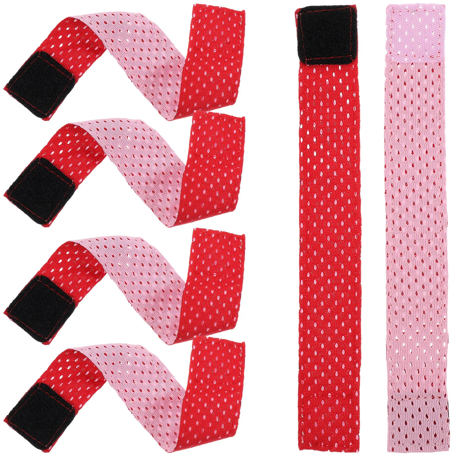 6Pcs Sleeve Strap Adjustable Anti-Slip Sports Sleeve Holders Soft Elastic Cuff Bands for Running Exercise