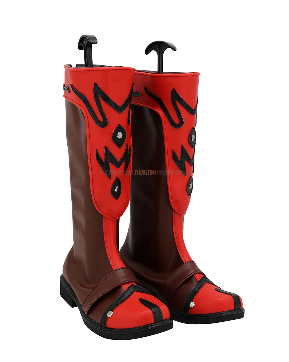 Masked Rider Hibiki Cosplay Laarzen Lederen Rode Schoenen Custom Made Elke Grootte Voor Halloween Party Cosplay