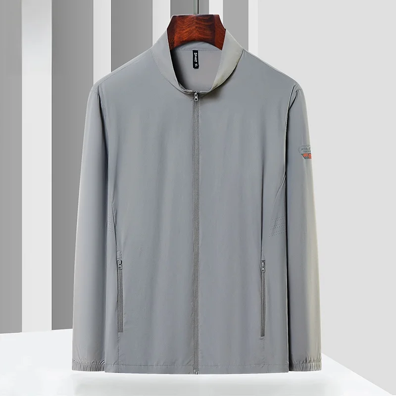 romon-ice-silk-stand-collar-lightweight-loose-men's-summer-fishing-sun-protection-clothing-outerwear-breathable-nylon-fabric