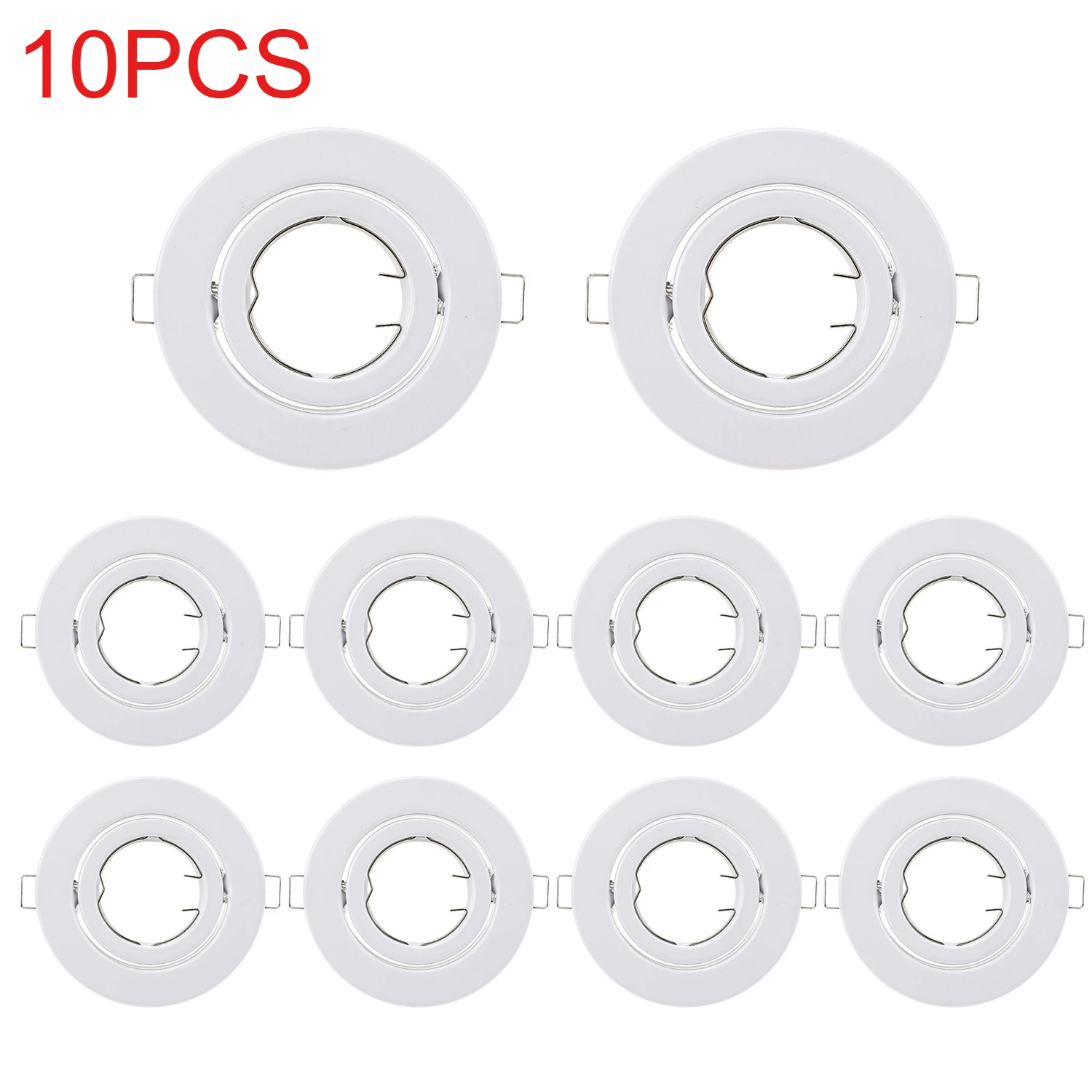 1/10PCS Recessed Spotlights Ceiling Light Mounting Frame GU10 Round White Spot Lights Fitting MR16 Downlight Frame for Bedroom
