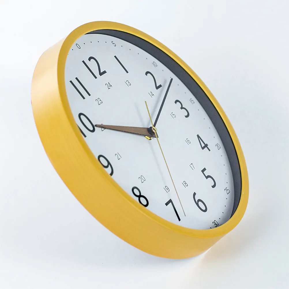 Silent Wooden Wall Clock Battery Operated Modern Round Hanging Non-Ticking Decorative Clock for Living Room Bedroom Office Home