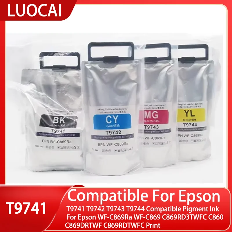 T9741 T9742 T9743 T9744 Compatible Pigment Ink For Epson WF-C869Ra WF-C869 C869RD3TWFC C860 C869DRTWF C869RDTWFC Print