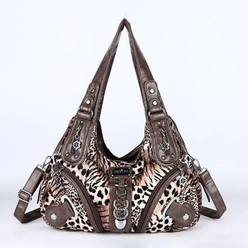 

Women Handbags Fashion Leopard Shoulder Bag Large Tote Top-handle Shopping Pack Multifunctional Satchel Lady Hobos Big Purse