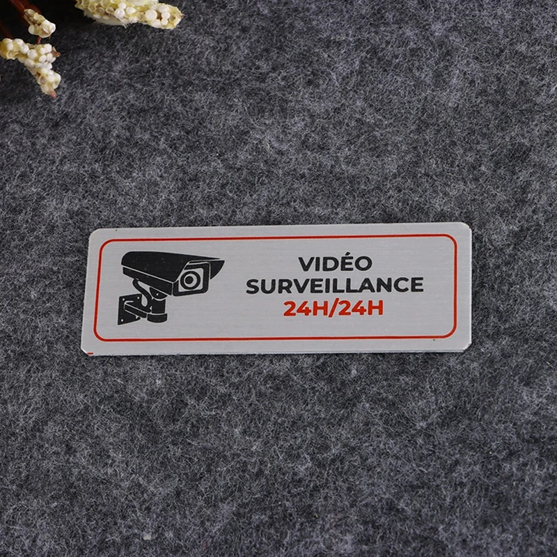 Aluminum Watch Video Surveillance Warning Sign Private Camera Surveillancewith Sticker With Tape