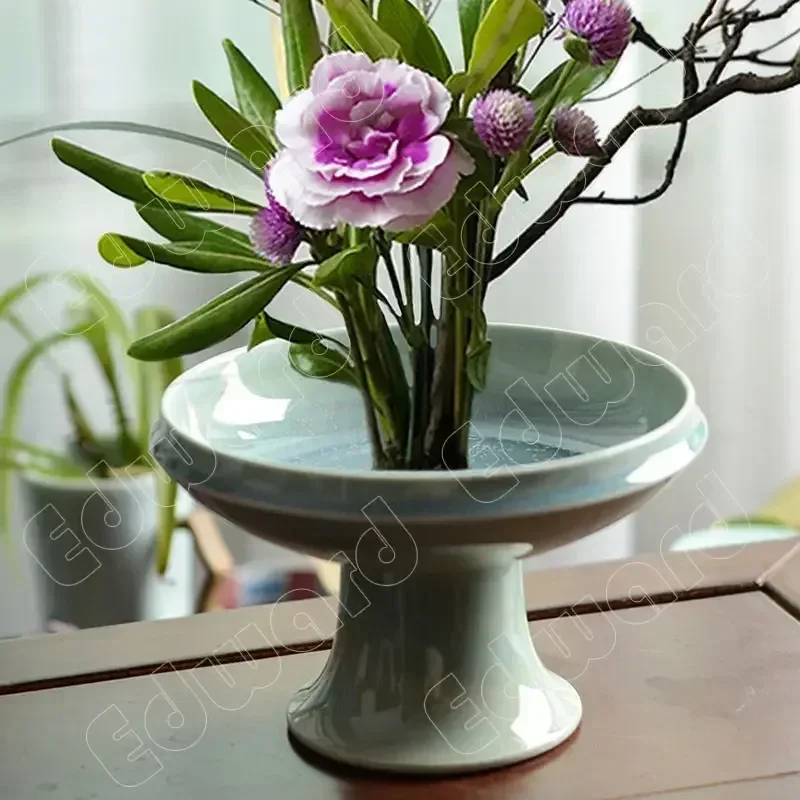 

Solid Color Ceramic Trays Creativity Style Fruit Tray Ceramic Vase Art Flower Arrangement Flower Path Flower Vessel Decorations