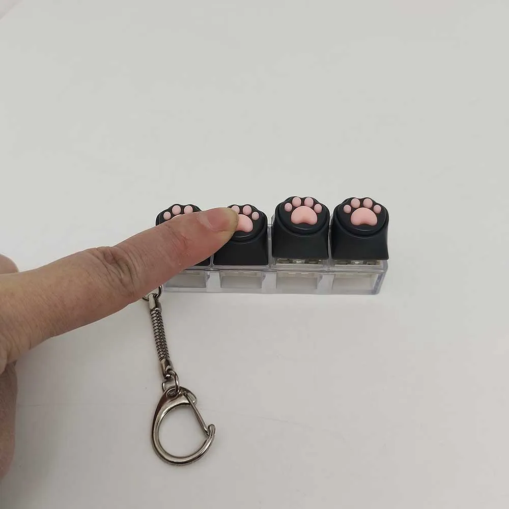 Silicone Soft Cat Claws Keychain Key Ring Pendant Mobile Phone Backpack Pendant Desktop Accessories Decompression Press Tools