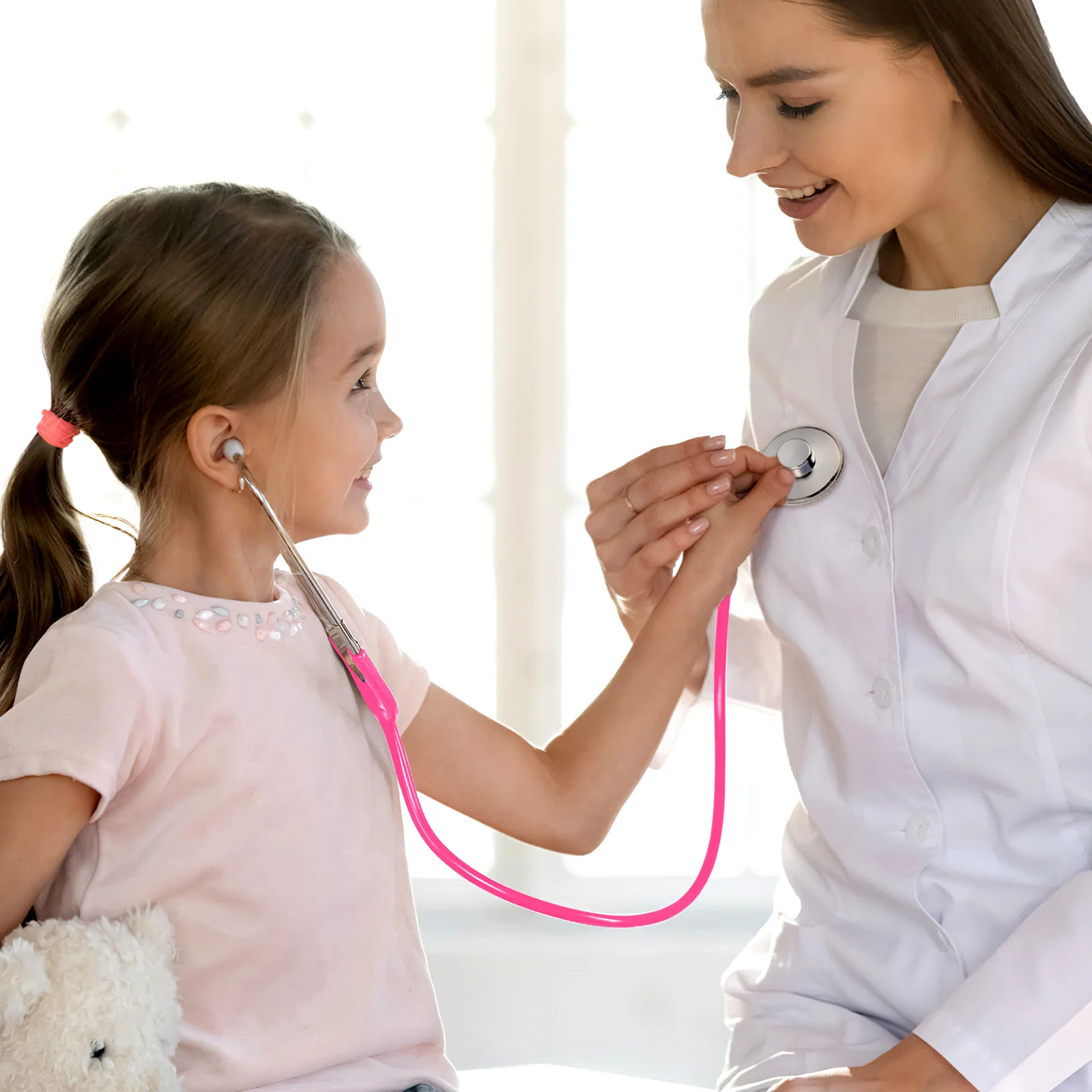 Jouet stéthoscope de simulation multicolore pour les tout-petits, jouets de médecin pour enfants, modèle d'infirmière