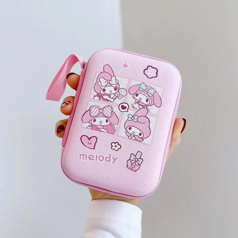 

Cute Sanrio Hello Kitty Storage Bag Kuromi Storage Box Pochacco Data Cable Charger Travel Earphone Storage Protective Case Gifts