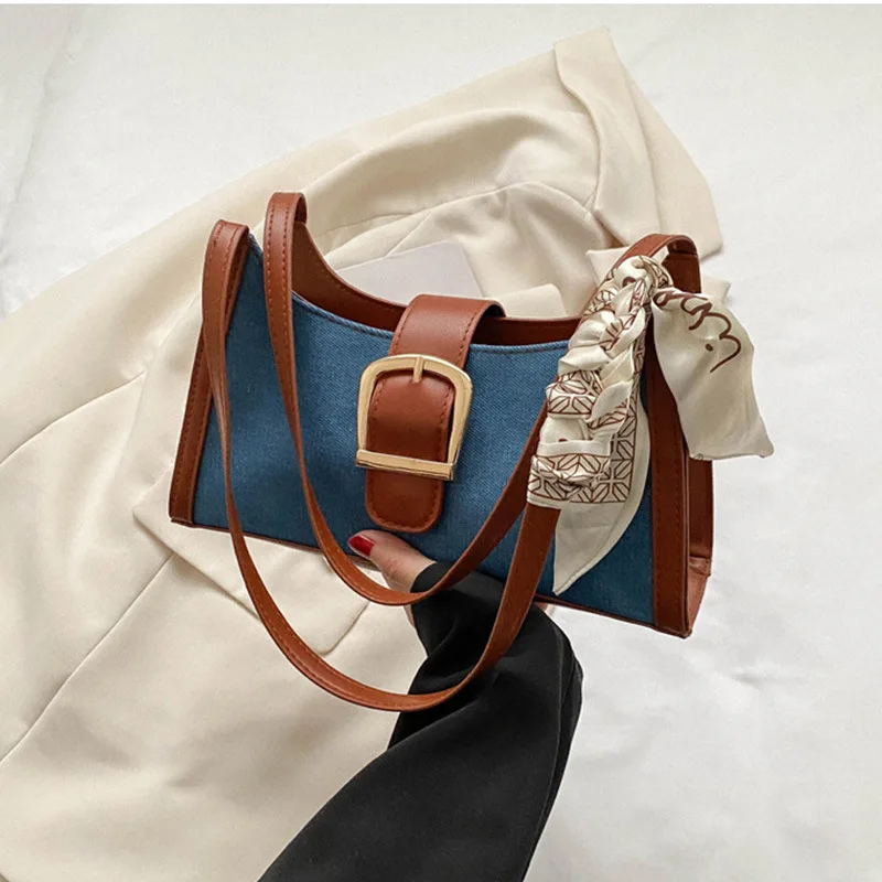 

Handbags for Women Retro High-quality Stitching Shoulder Underarm Bag Niche Design Autumn New Temperament Fashion Crossbody Bags