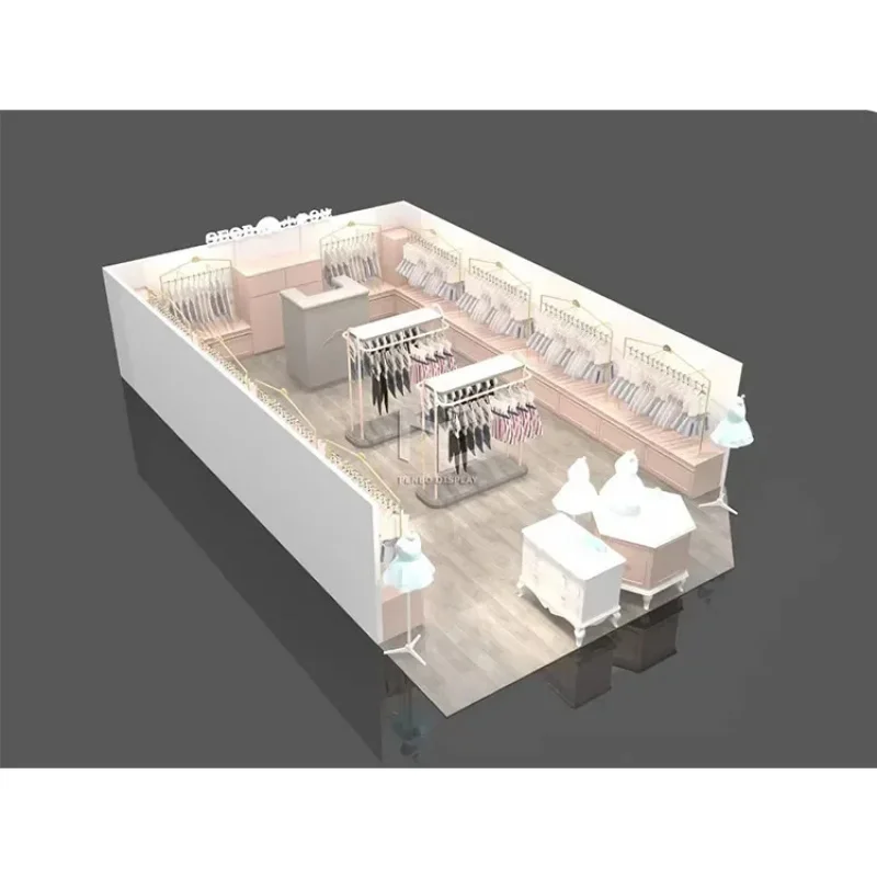 custom.Modern Fashion Women'S Clothing Interior Custom Design One-Stop Service Tailor Showroom Decoration Layout Cloth