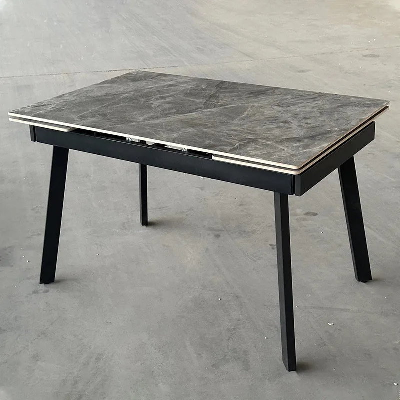 CX retractable folding rock slab dining table, modern simple small apartment living room, household dining table