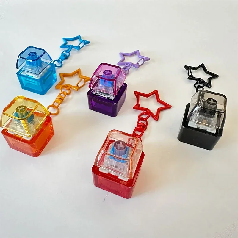 شفافة ستار لوحة المفاتيح المفاتيح قلادة مفاتيح الضغط غطاء الكمبيوتر الإصبع الصحافة لوحة المفاتيح الميكانيكية EDC