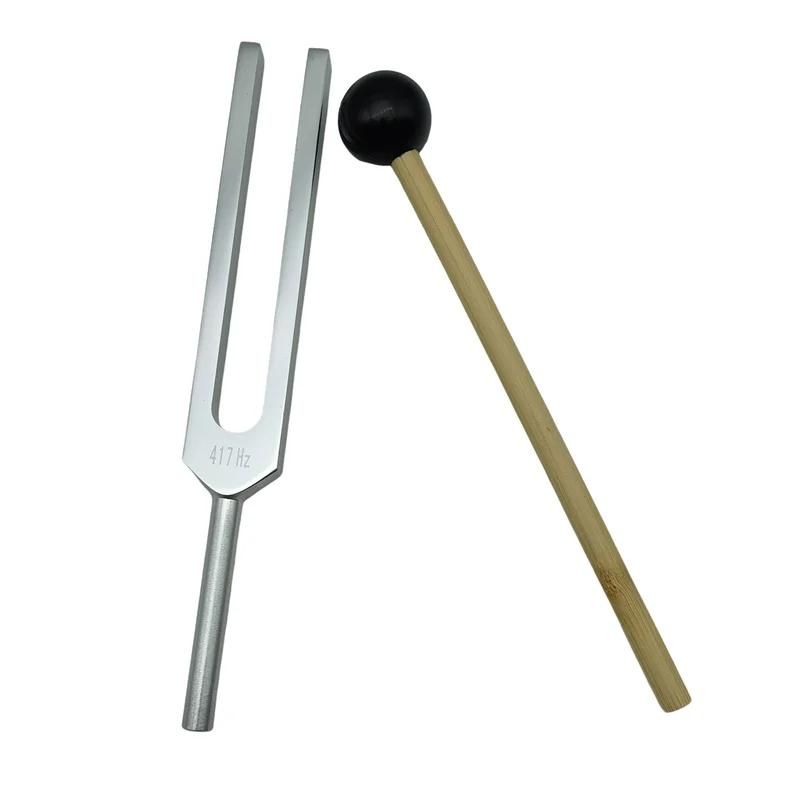 Aluminum Alloy Tuning Fork 417Hz With Silicone Hammer, For Nervous System Testing Sound Healing Therapy