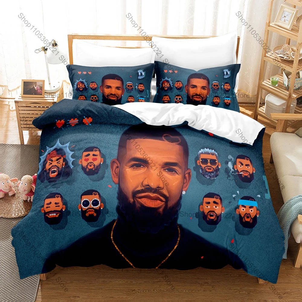 Certified Lover Boy Drake Album Cover Rose Receipt Print Bedding Set Duvet Cover + 2 Pillowcases Hip Hop Rap Fans Bedroom Decor