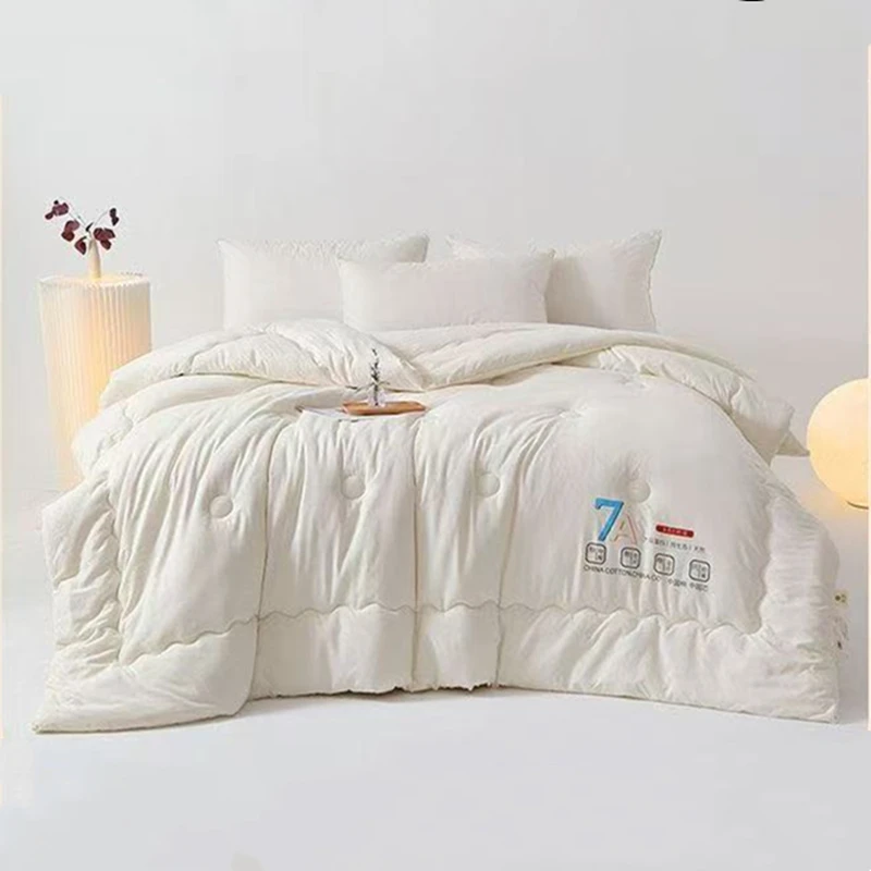 Super Soft White Soybean Fiber Comforter Class A Autumn Winter Antibacterial Warm Blanket Quilt for Single Double Bed Duvet