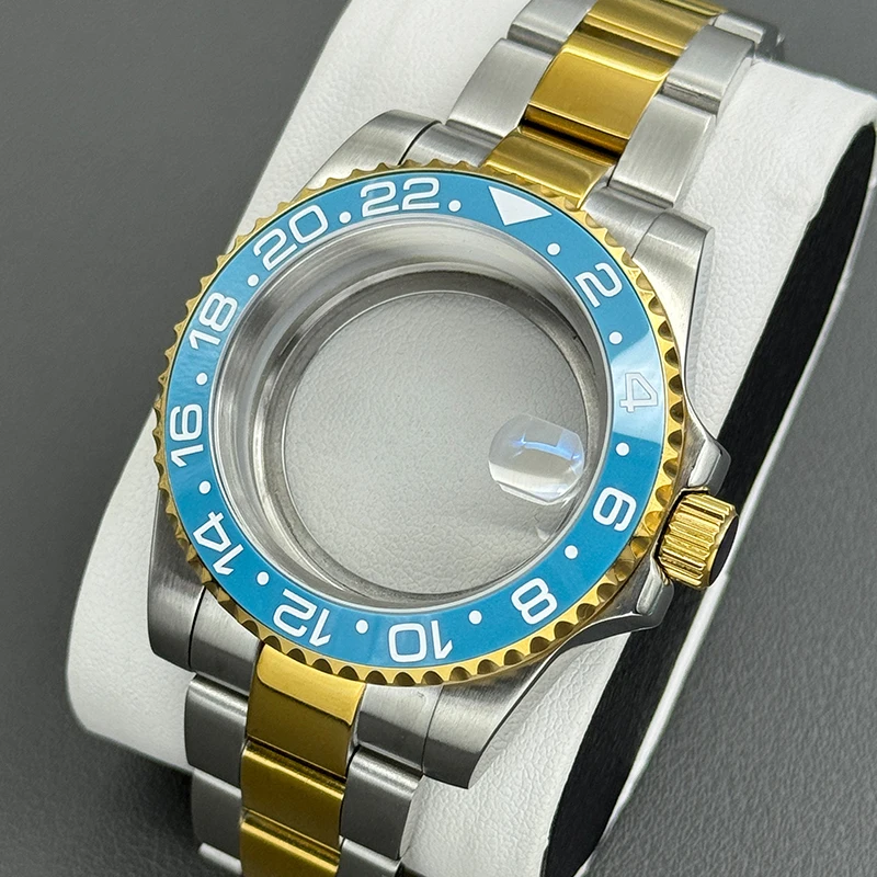 Diver NH35 Case 40mm Two Tone Watch Case Set Ceramic Bezel Steel Strap Sapphire Glass Adaptation  NH35 NH36 Movement 28.5mm Dial