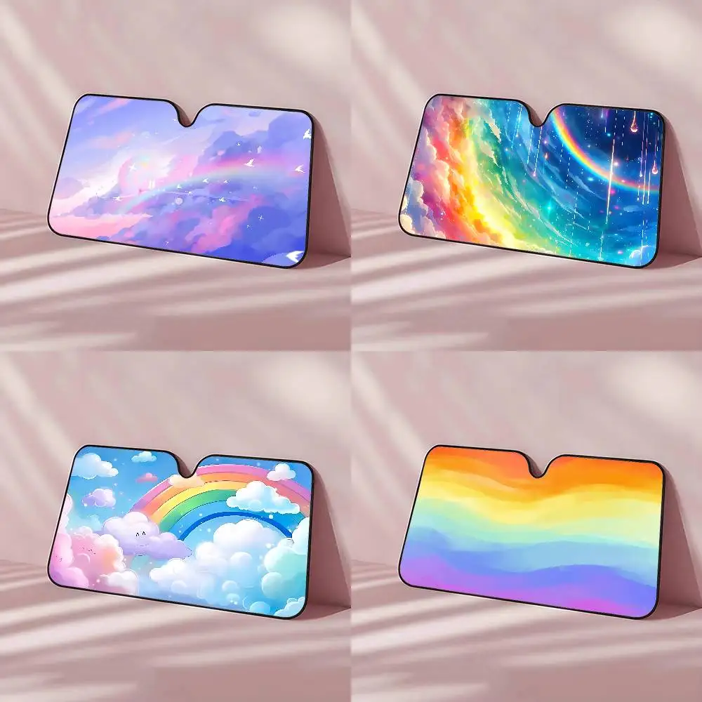 

Радужный автомобильный солнцезащитный козырек, автомобильный солнцезащитный козырек, универсальный складной солнцезащитный козырек на лобовое стекло