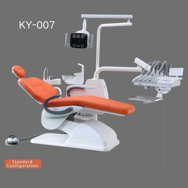 Left Hand Dental Chair Metal Construction Electric Dentist Equipment One Year Warranty