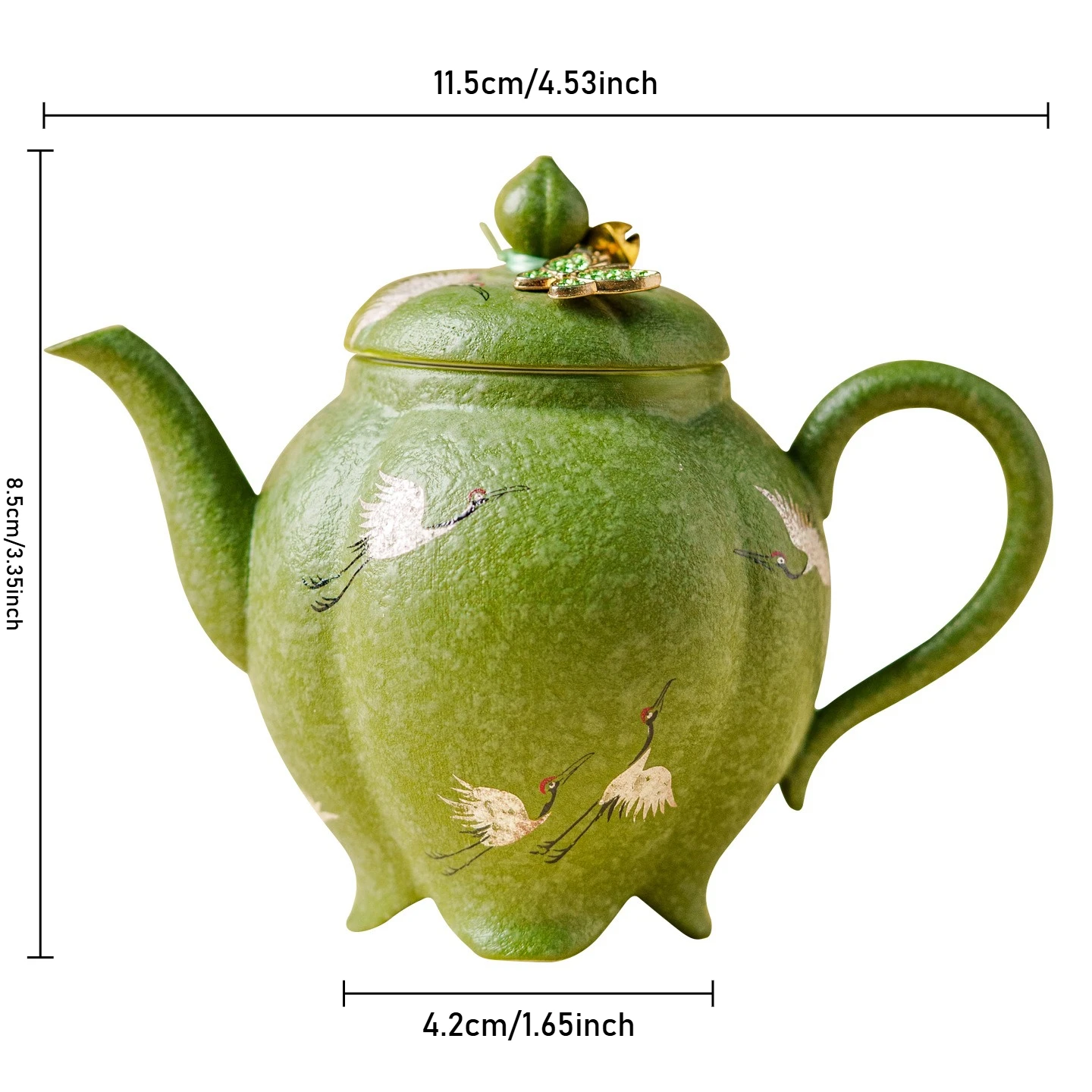 Citrus Green Crane Teapot Boutique Tea Infuser Pot Household Tea Soaking Kettle With Ball Hole Kung Fu Tea Tableware Gift view 6