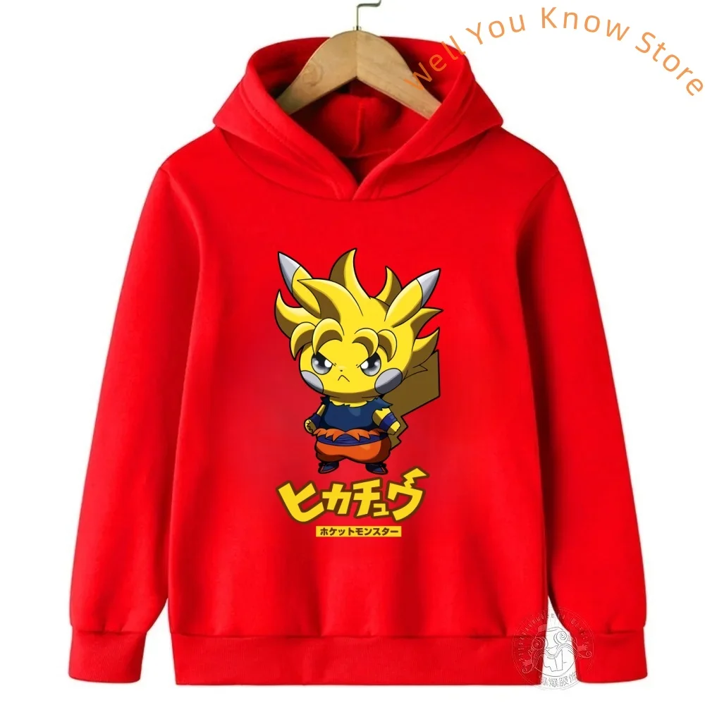 Sweat-shirt imprimé dessin pour enfants sweats capuche Pikachu combinaison de pour garçons et filles Y-Pokemon mode pour enfants