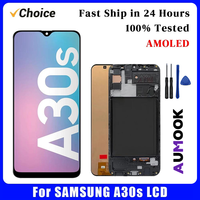 A30s AMOLED Screen for Samsung A30s A307 LCD Display Touch Screen Digiziter Assembly For Samsung A30s With Frame LCD Display