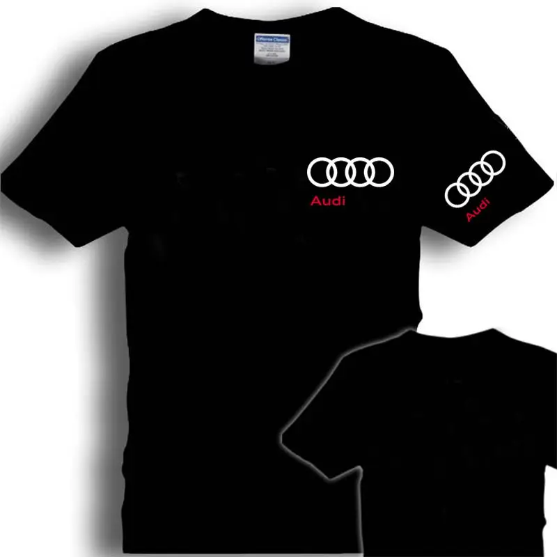 Audi Racing AODI Camiseta de manga corta para hombre Ropa Coche Locomotora de algodón Off-Road Parte delantera del hombro