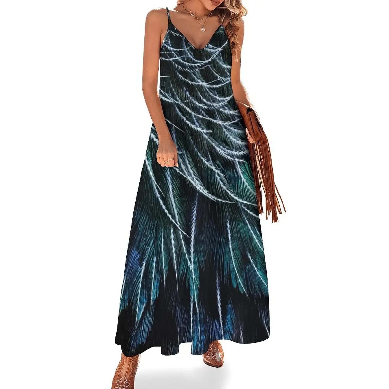 Tui Feathers Sleeveless Dress Woman's evening dress elegant chic wedding evening dresses