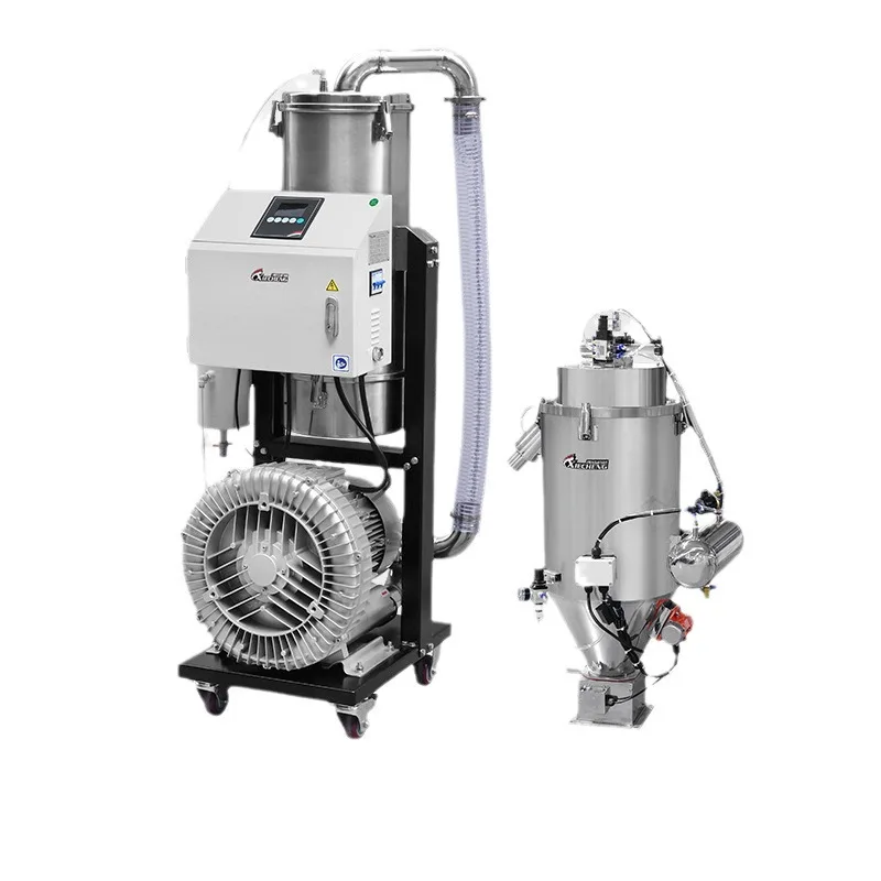 Mesin hisap vakum 5HP 7.5HP 10HP, mesin pengumpan otomatis PVC, pengangkut debu kimia, hisap khusus DX