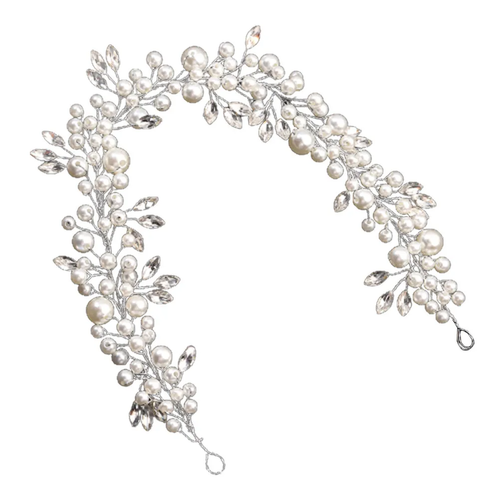 

Artificial Pearl Women Headband Elegant Shiny Wedding Headdress Bridal Hairband Party Headpiece Hair Accessory Bride Gift