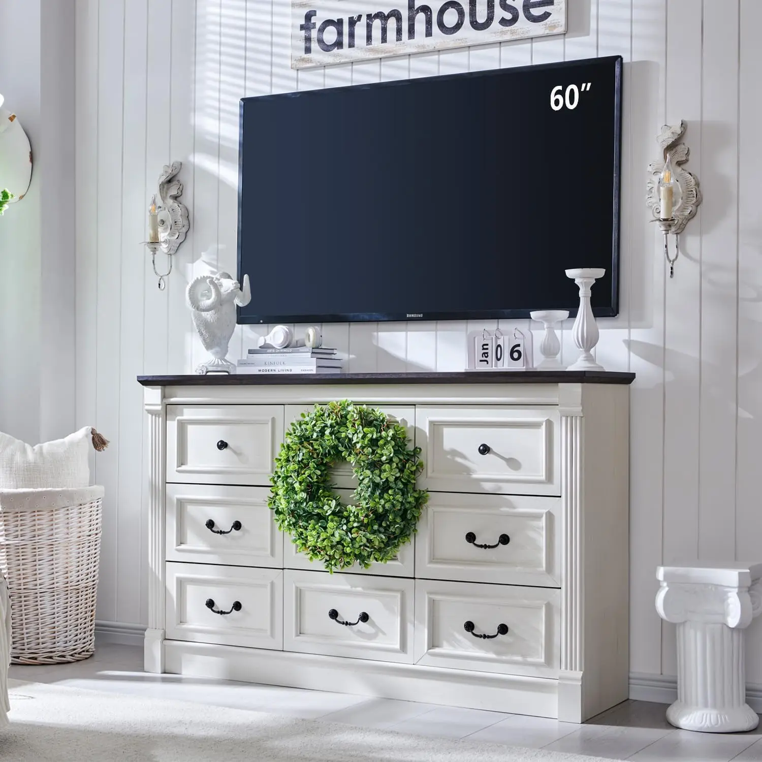 Farmhouse 9 level dresser, 55