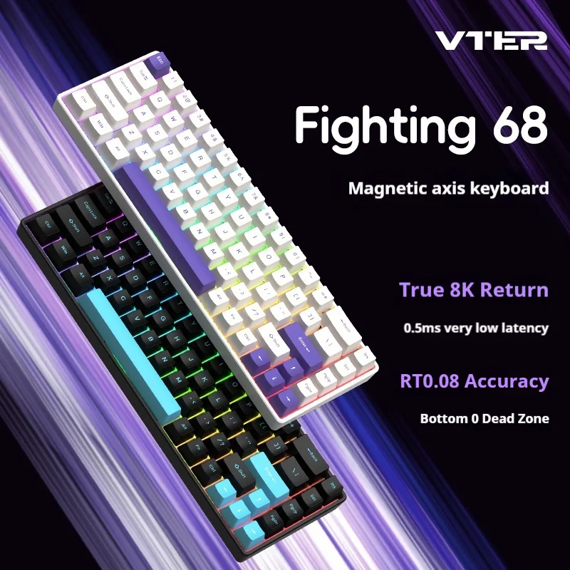 FEKER VTER Fighting 68 Magnetic Switch Keyboard 68 Keys Wired Low Latency Hot Swappable Customized Gaming Keyboard Gifts