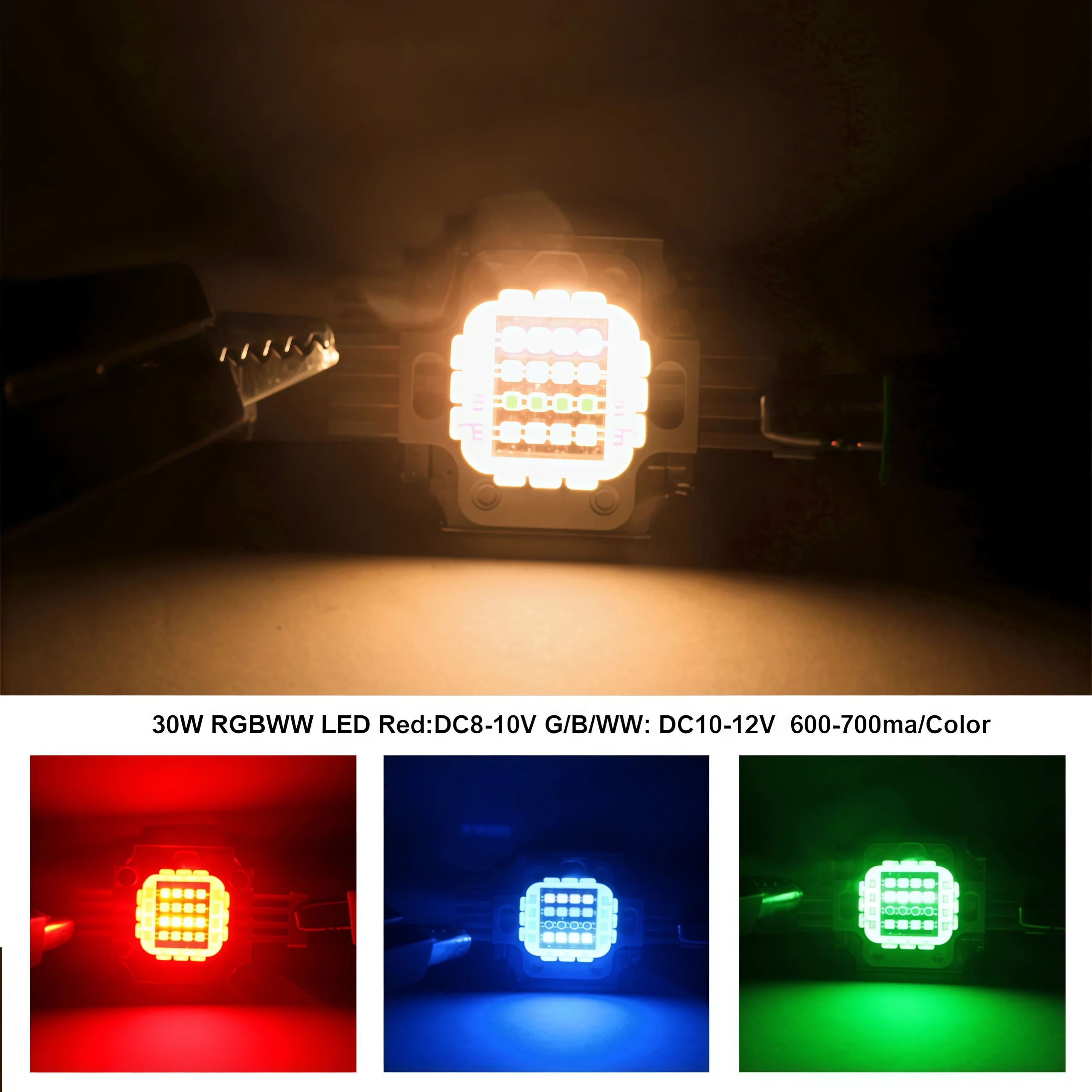 High Power LED Lamp Baed 30W RGBW Red Green Blue White Light Emitting Diode For DIY stage light Plant lamp