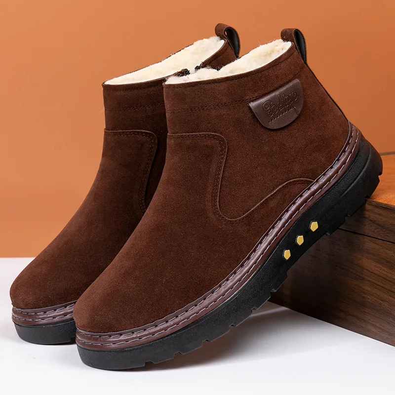Winter new simple comfortable snow boots with high top thick insulation warm bottom fashionable wear-resistant men's shoes