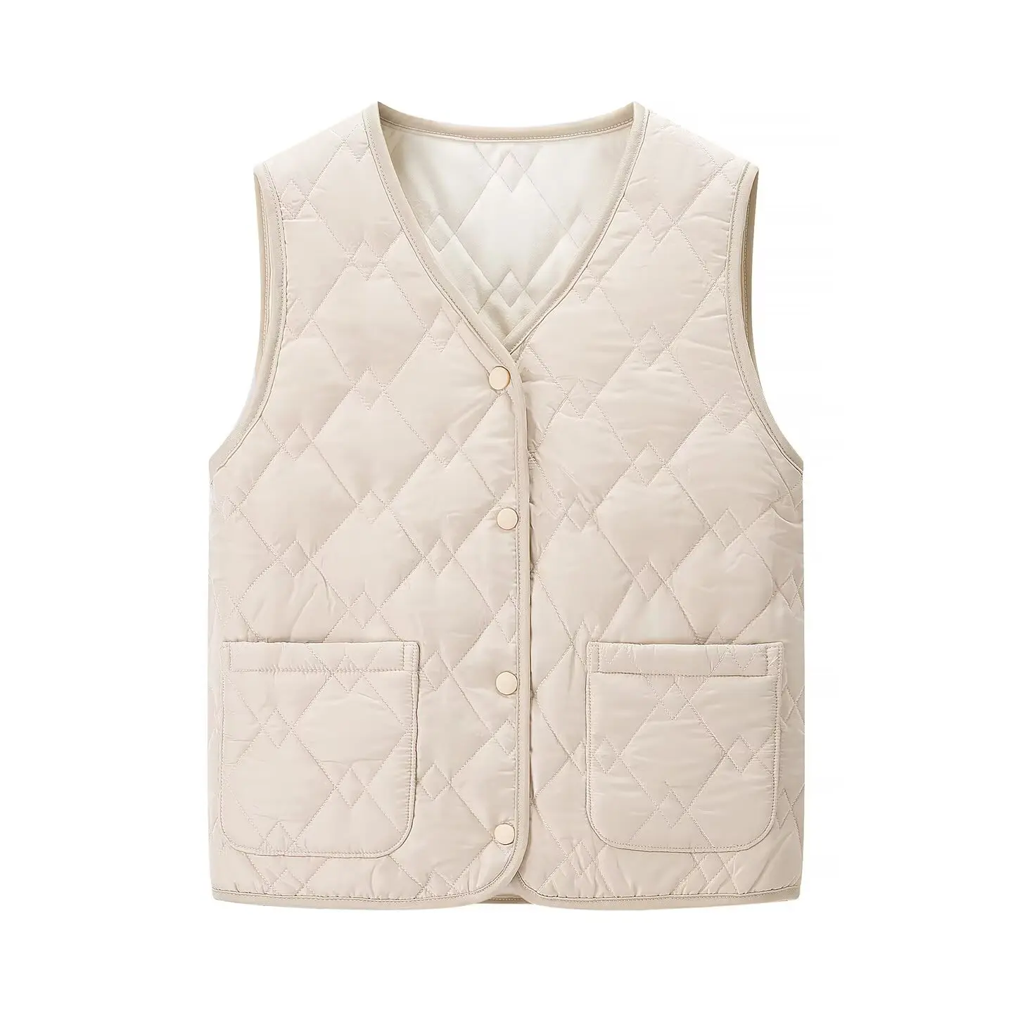 JNLEAOG Automne Nouveau Gilet Femme Motif Diamant en Coton Doux Haut Rond Sans Bouton Fibre de Polyester