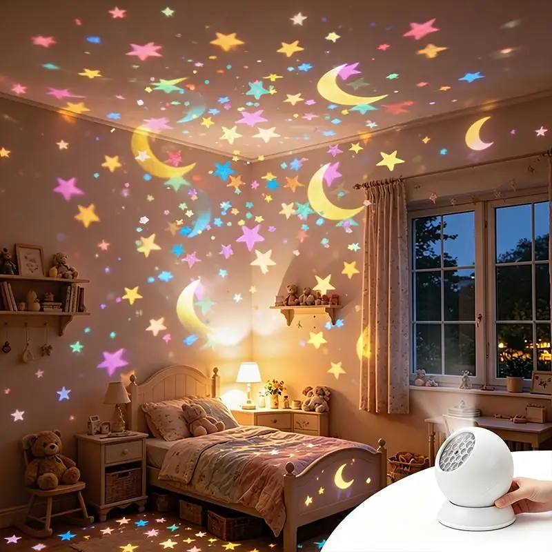 Ocean Theme Projector Lamp with Remote Control Multiple Light Patterns Portable for Kids Bedroom Sleep Aid Decor