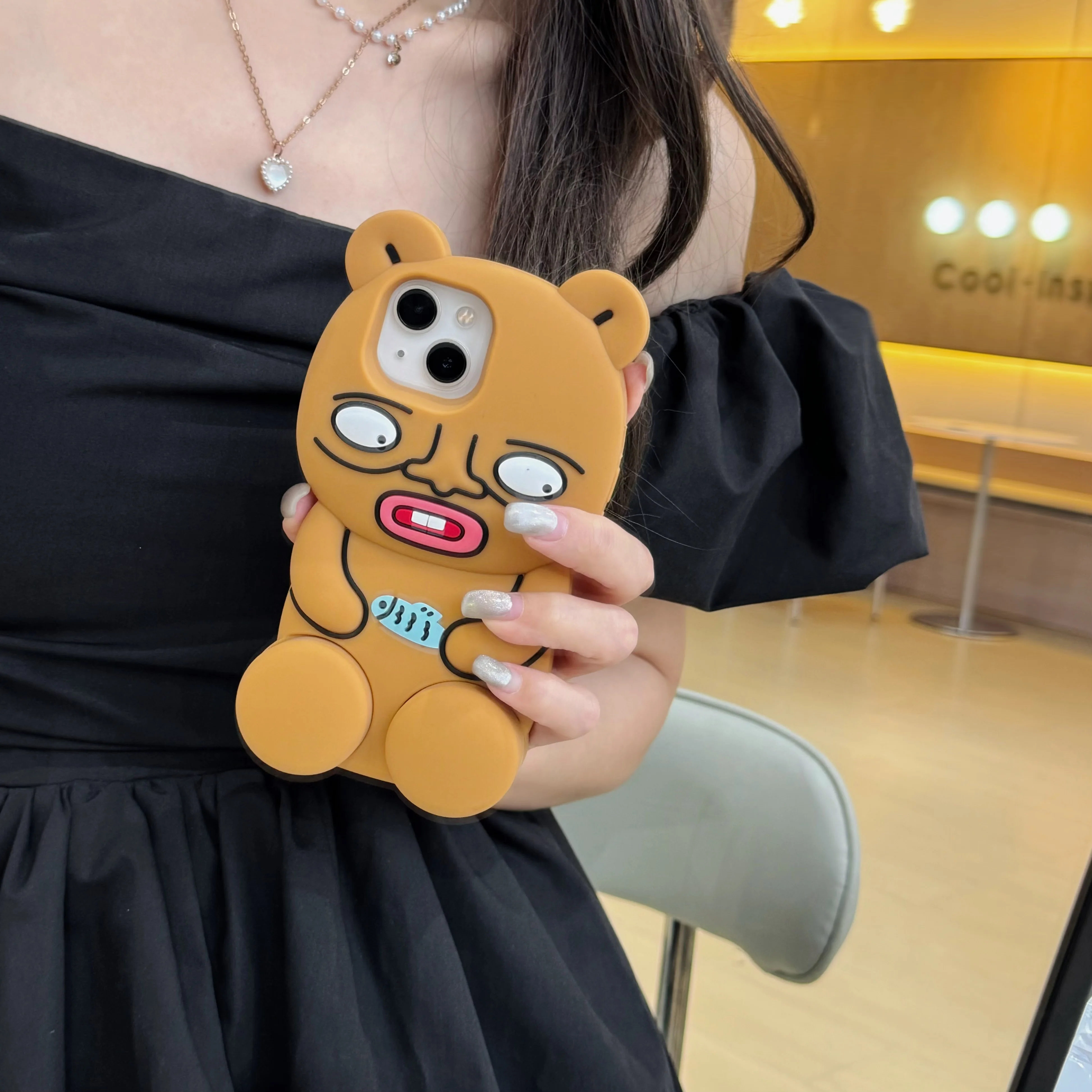 3D Funny Innovative Clown Bear Phone Case for iphone11 12 13 14 15 Pro Max Shockproof Protective Cover