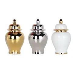 Porcelain Ginger Jar Traditional Ceramic Vase Ceramic Flower Vase for Storage Tank Home Flower Arrangement Party Collection