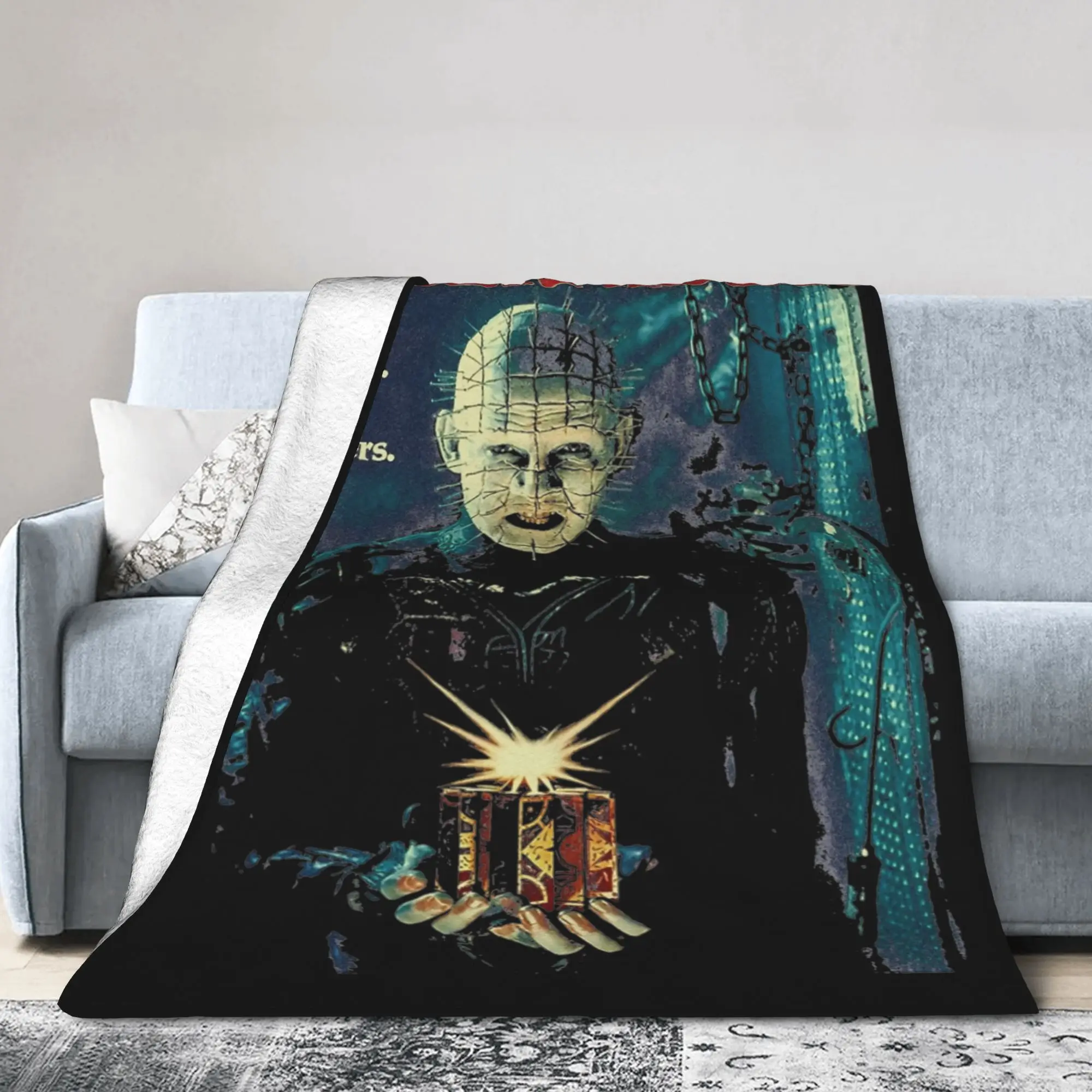 Hellraiser Pinhead Blanket Fleece Print  Breathable Super Soft Throw Blankets for Bedding Outdoor Bedding Throws