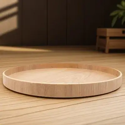 

1pc Wooden Tea Tray Premium Natural Wood Fruit Serving Plate Classic Design Restaurant Hotel Party Dinnerware Sushi Snack