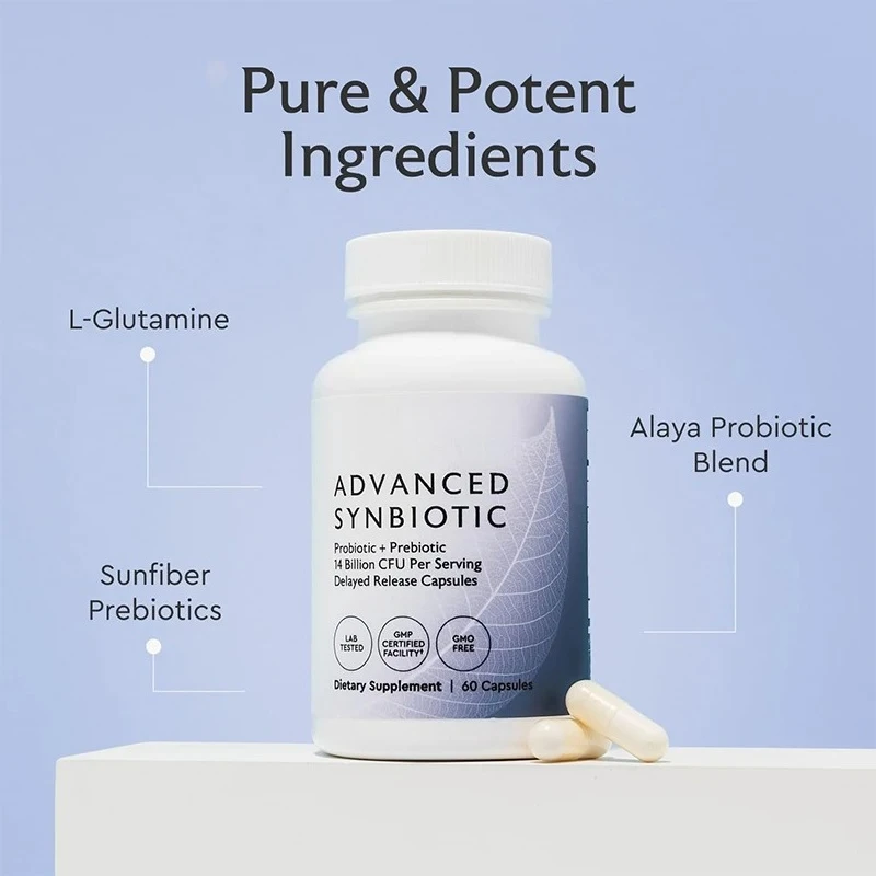 Probiotics+prebiotics -14 Billion Cfu Sustained-release Supplement For Intestinal Wall Integrity -60 Capsules