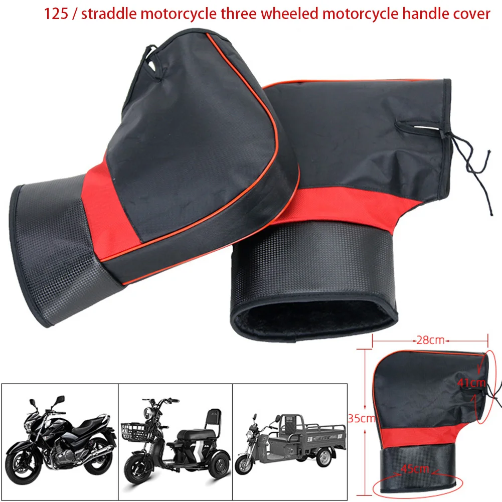 Motorcycle Handlebar Gloves Winter Handlebar Gloves Coldproof Handlebar Mittens Soft Bar Warmer Covers for Motorcycle Scooter