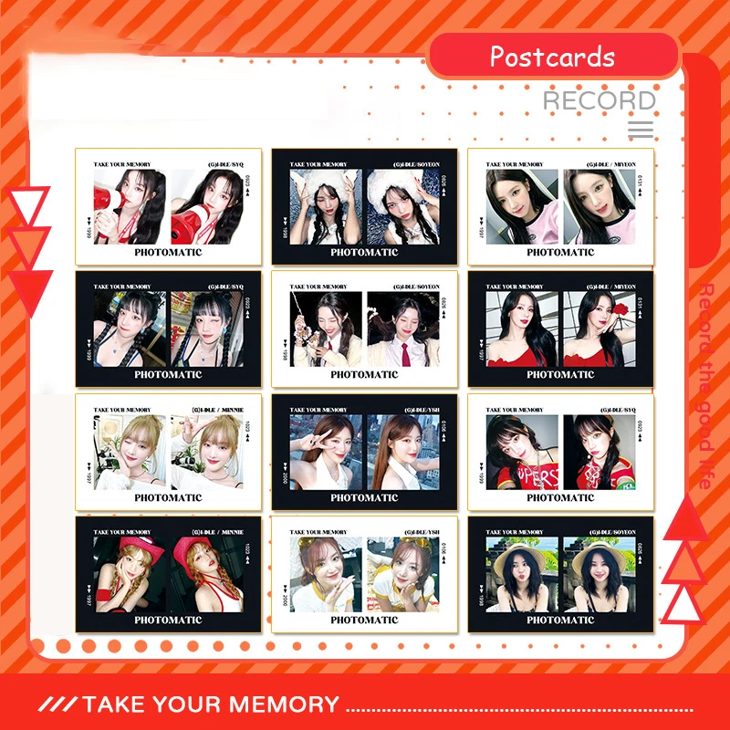 5Pcs/Set KPOP Miyeon YUQI TAKE YOUR MEMORY Postcards Shuhua Soyeon MINNIE Fashion Double Sides Photocards Fans Collection Gifts