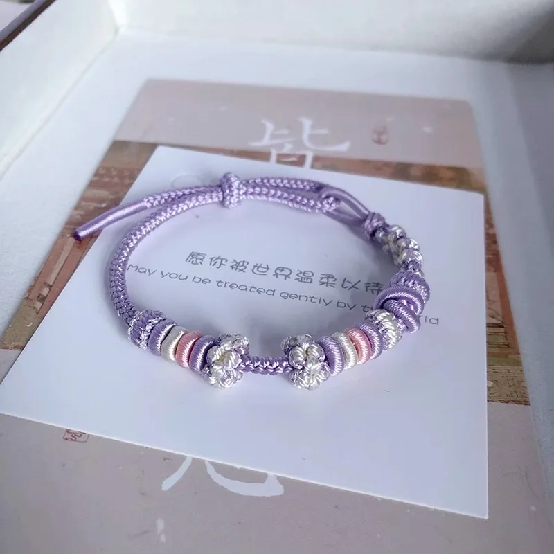 

Purple Handmade Design Versatile Hand Woven Simple Rope High End Couple Gift Bracelet For Men And Women Holiday Gifts