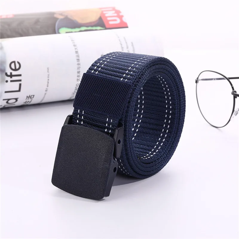 men's fashion canvas belt breathable quick-dry outdoors tactical belts plastic buckle waistband trend solid hiking sash girdle